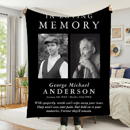 2 エレガント写真「In Loving Memory」の献上品 フリースブランケット