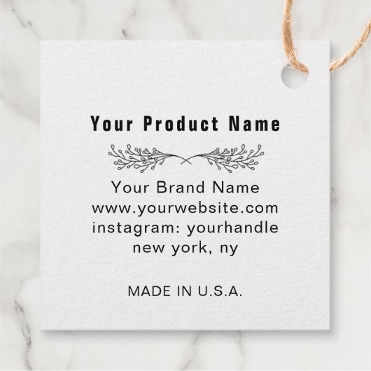 2"クラフトカスタム角つるラベル フェイバータグ (裏面)