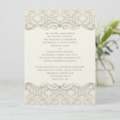 #2 クリームタン ダマスク スワール 後日結婚式 招待状 (スタンド正面)
