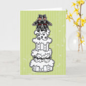 2.ケーキに結婚うなる二つ カード (黄色い花)