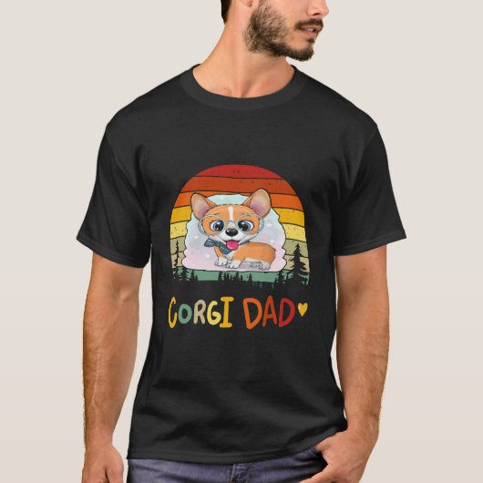 2 コーギー お父さん コーギー Tシャツ (正面)