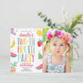 2 – ッティフルーティフルーティ誕生日フルーツサマー 招待状 (スタンド正面)