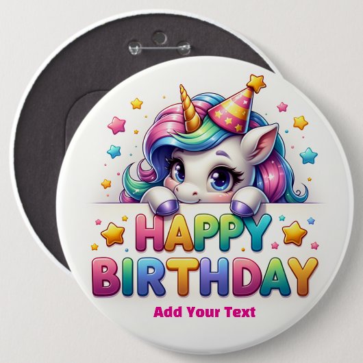 #2 テキストを入力 /お誕生日おめでとう 缶バッジ (正面&裏面)