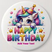 #2 テキストを入力 /お誕生日おめでとう 缶バッジ (正面)