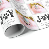 2 パーソナライズされたフォトペットドッグJOY Paw Print ラッピングペーパー (ロールコーナー)