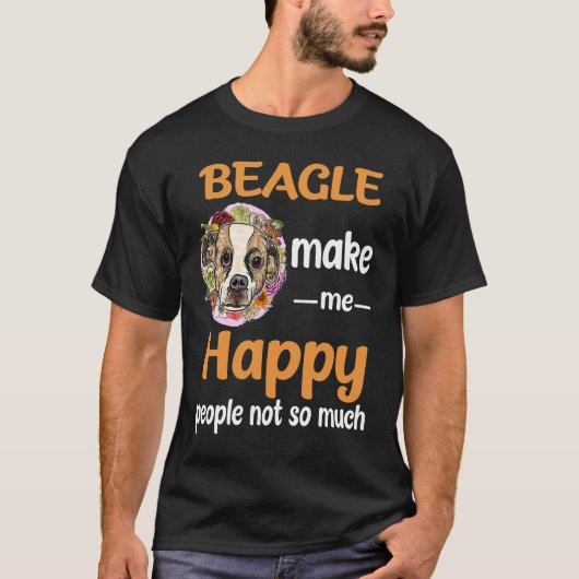 2 ビーグルで幸せ Tシャツ (正面)