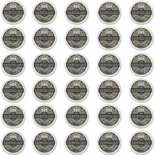 2"ビーズワックスキャンドルヘルカルビー製品ラベル シール (正面)