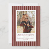 2 フォト レトロ クリスマス 赤いリボン ワインレッド ストライプ (裏面)