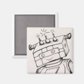 2"マグネット付き/ロボットスケッチ マグネット (正面/裏面)