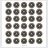 2"メープルシロップ金ゴールドリーフOn Black Water Proof St シール (シート)