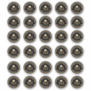 2"メープルシロップ金ゴールドリーフOn Black Water Proof St シール