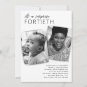 2 モダンフォトサプライズ40th誕生日パーティー 招待状 (正面)