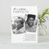 2 モダンフォトサプライズ40th誕生日パーティー 招待状 (スタンド正面)