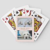 2 モダンフォトドッグまたは任意の名前赤面ピンクと金ゴールド トランプ (裏面)