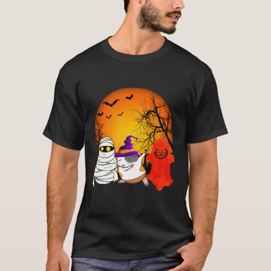 2 モルモット ハロウィン カボチャ Tシャツ (正面)