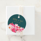 2"ラウンドウォーターカラーマグノリアフローラティール（緑がかった色）つるラベル フェイバータグ (インサイチュ)