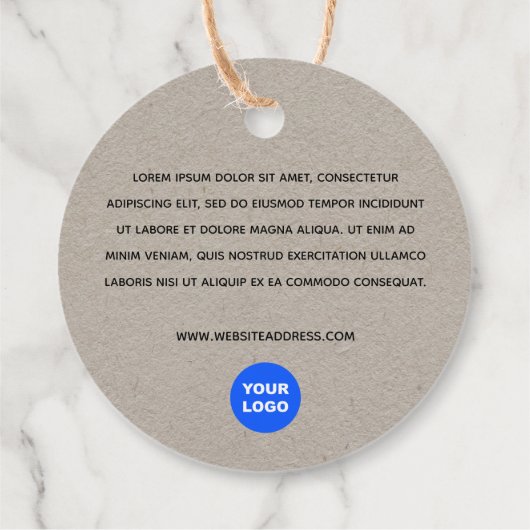 2"ラウンドクラフト追加ロゴと説明文字Fav フェイバータグ (裏面)