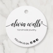 2"ラウンドバラ金ゴールド署名スクリプトのつるラベル フェイバータグ (正面)