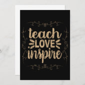 2 – ラヴ教えシャツ、レトロインスパイアヴィンテージ先生 招待状 (正面/裏面)