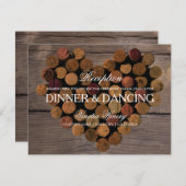 #2 ワイン栓の素朴なレセプションカード 招待状 (正面/裏面)