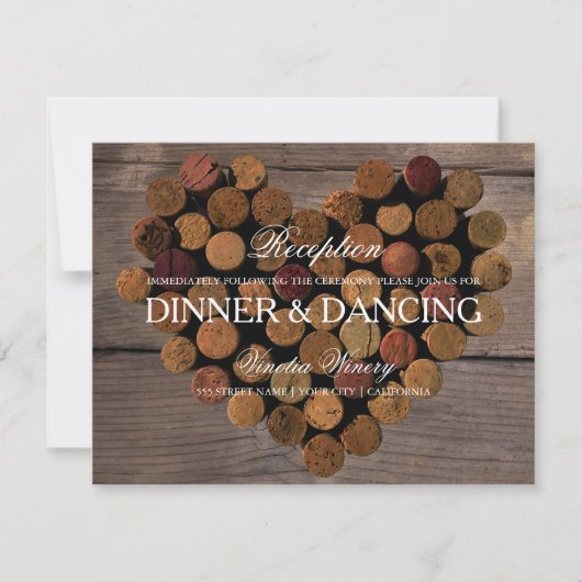#2 ワイン コルク ラスティック レセプション カード (正面)