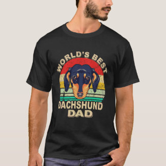2 世界のダックスフントのパパ ヴィンテージ Tシャツ