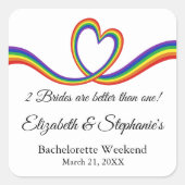 2 人の花嫁が 1 人よりいい レズビアン独身最後の夜  スクエアシール (正面)