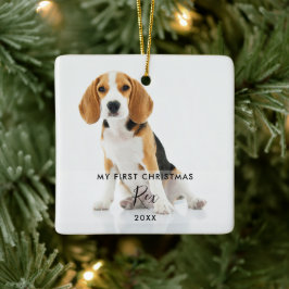 2 写真 ペット 犬 猫 マイ ファースト クリスマス セラミックオーナメント