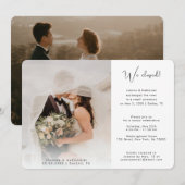 2 写真 私たち ついさっき結婚しました お知らせ シンプル 招待状 (正面/裏面)