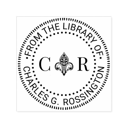 2 初期のモンマ フルール ド リス #26 ライブラリーの本の名前 セルフインキングスタンプ (デザイン)