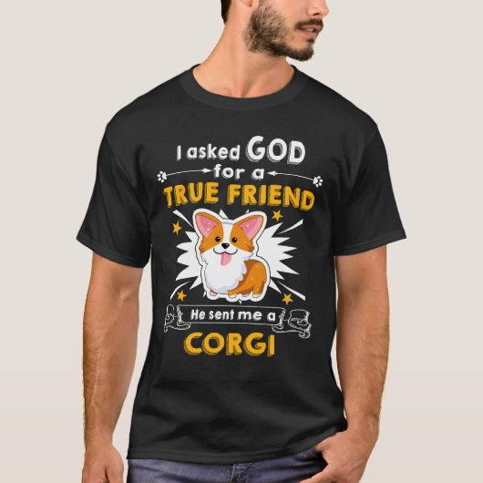 2 彼は私にコーギー犬を送ってくれた Tシャツ (正面)