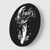 2 – 教師感動的シャツ、ミニマル先生 ラージ壁時計 (傾斜)