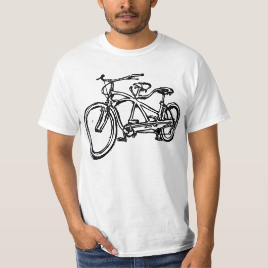 2 (旧式なschwinnのタンデムの)バイクのために造られる自転車 tシャツ (正面)
