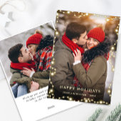 2 枚の写真でクリスマスをお祝いしよう ゴールドスパークルのグリーティングカード シーズンカード