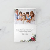 2 枚の写真 エレガントなポインセチアのクリスマスグリーティング シーズンカード (内部)