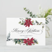 2 枚の写真 エレガントなポインセチアのクリスマスグリーティング シーズンカード (スタンド正面)