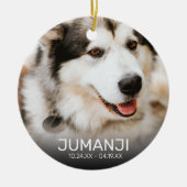 2 枚の写真 ペット追悼 | クリスマス 記念品 セラミックオーナメント (正面)