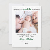 2 枚の写真 赤ちゃんのお知らせ ワンダフルライフ クリスマス (裏面)