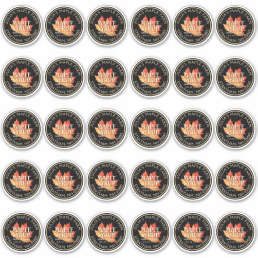 2"標準メイソンジャーのふたラベルメープルシロップ シール (正面)
