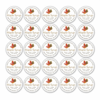 2"標準メイソンジャーのふたラベルメープルシロップ シール
