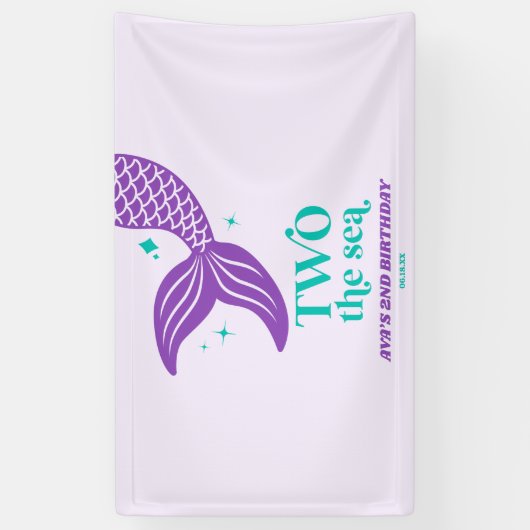 2.海の人魚の二番目の誕生日パーティー 横断幕 (縦)