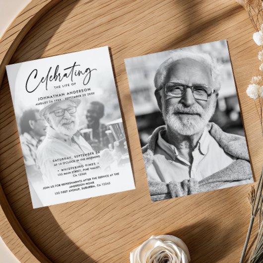 2 – 生活の写真お祝い/葬儀/メモリアル 招待状