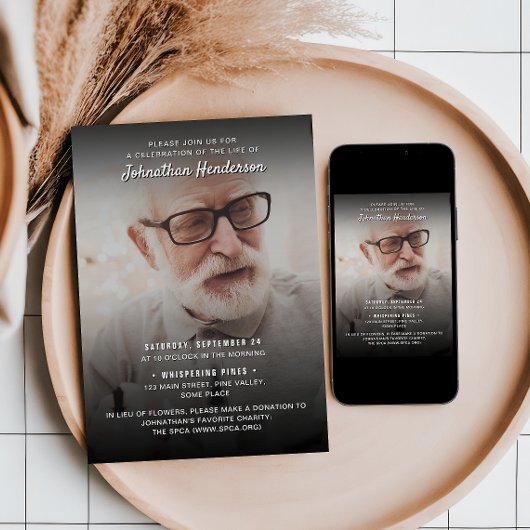 2 – 生活の写真お祝い/葬儀/メモリアル 招待状