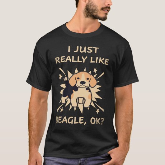 2 私はビーグルが本当に好き Tシャツ (正面)