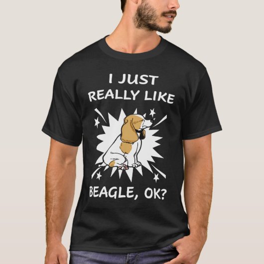 2 私はビーグルが本当に好き Tシャツ (正面)