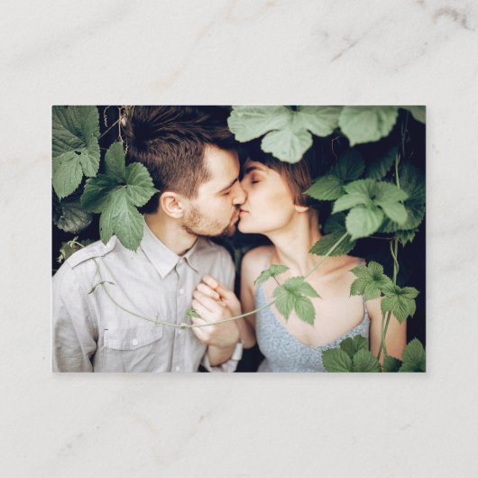 2 結婚 QR RSVP詳細写真ユーカリ緑 エンクロージャーカード (裏面)