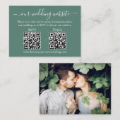 2 結婚 QR RSVP詳細写真ユーカリ緑 エンクロージャーカード (正面/裏面)