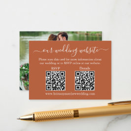 2 結婚 QR RSVP詳細写真Terracotta エンクロージャーカード