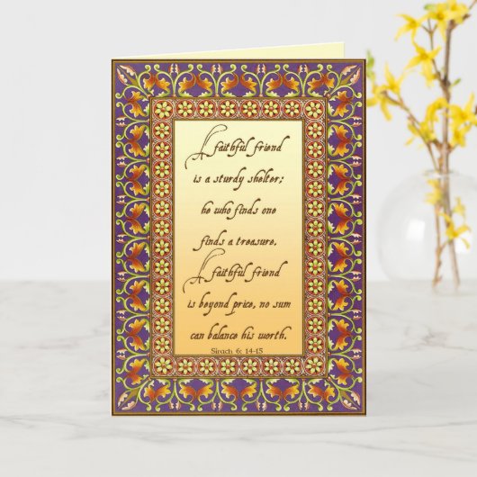 2. 聖書のよい友人の記述 カード (黄色い花)