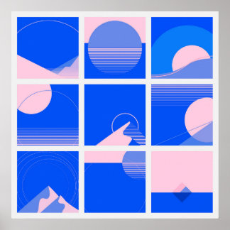 2-足スクエアバウハウスアートポスター7 ポスター